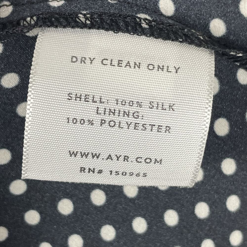 AYR Silk faux wrap Black and White Polka Dot Midi Dress - Picture 14 of 14